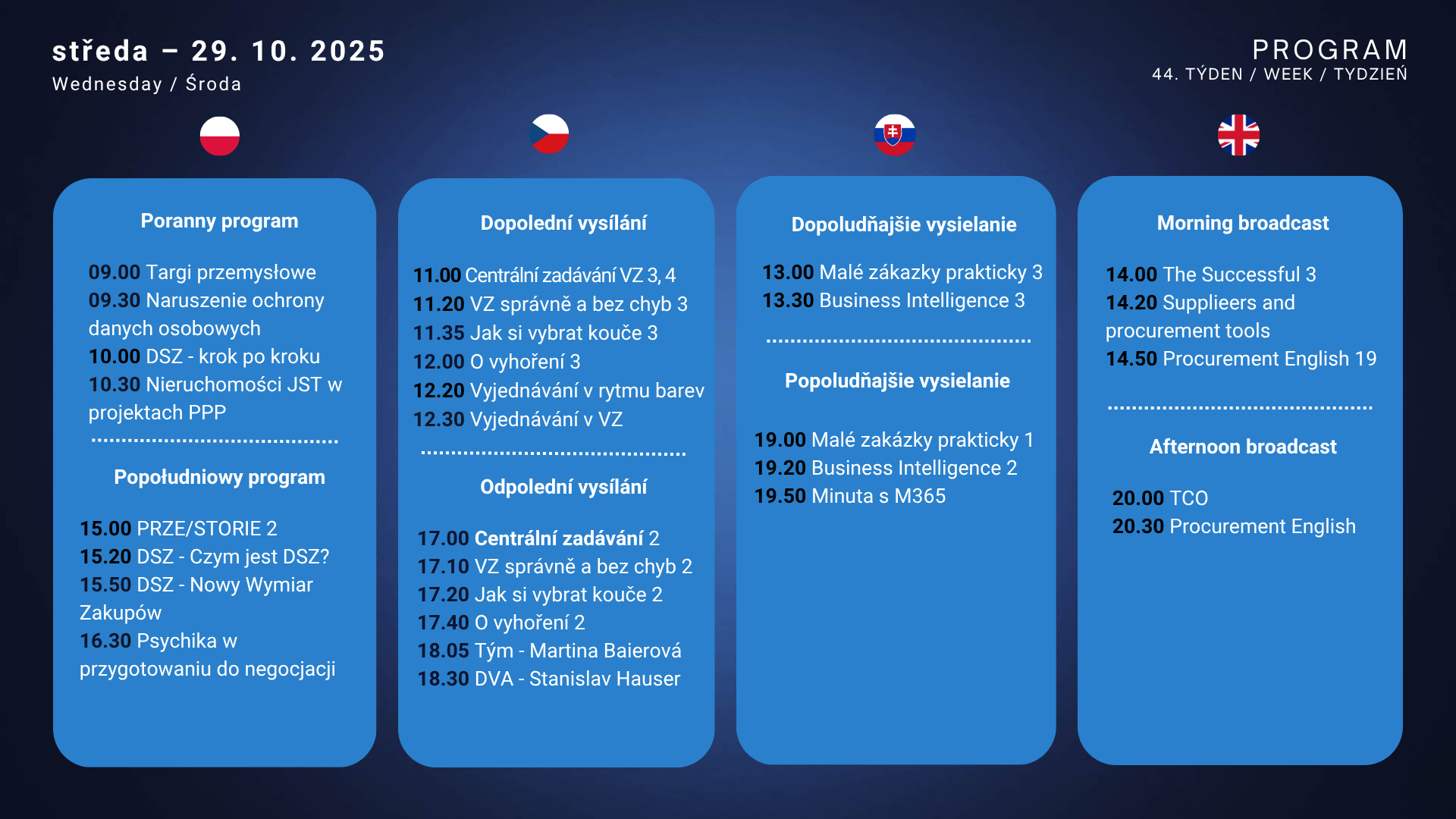 Středa program